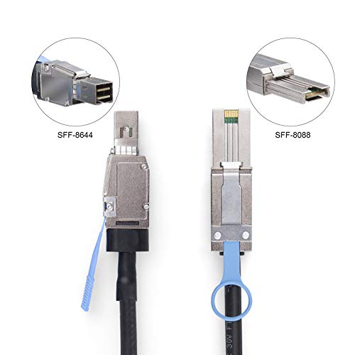 10Gtek SFF-8644 to SFF-8088 Mini SAS HD Cable, 6Gbps External 26Pin SAS2.0 Hybrid Cable for RAID/Server/Data Center‌, 100-Ohm, 2m/6.6ft - Image 4