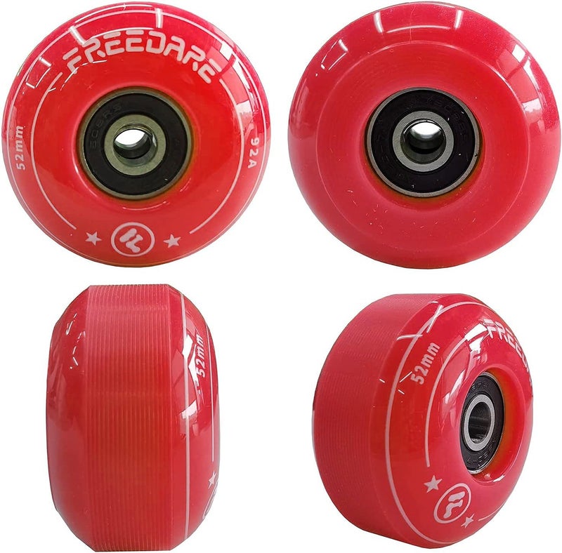 FREEDARE Skateboard Wheels 52mm and Bearings, Spacers Installed 92A for Street Tricks(Pack of 4) - Image 3