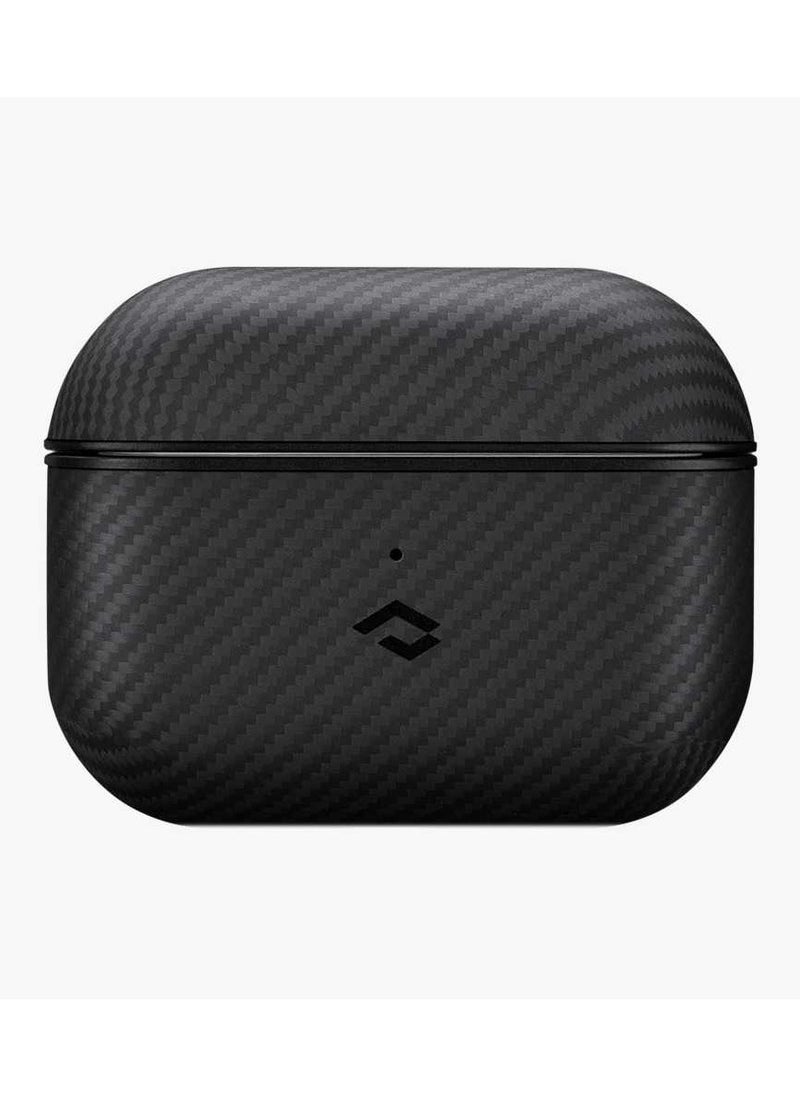 PITAKA MagEZ Airpods Pro 2 Case / 600D Aramid Fiber Material / MagSafe Compatible - Black/Grey Twill  - Image 1