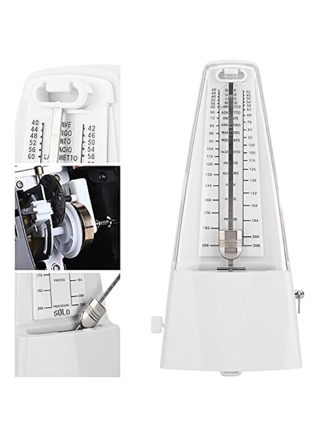 Generic Standard Mechanical Metronome, Universal Metronome for Piano Drum Violin Guitar Drums, Sound Standard Metronome Music Plastic White Track and Tempo for Adults and Kids (White)  - Image 5