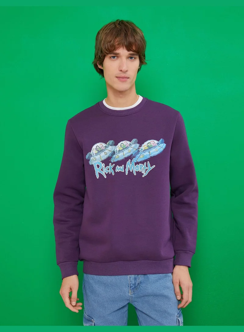 كوتون Rick and Morty Sweatshirt Licensed Printed