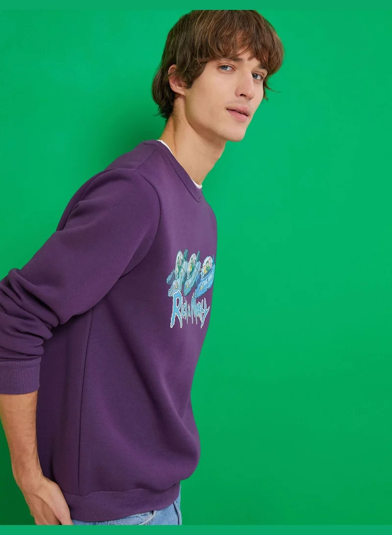 كوتون Rick and Morty Sweatshirt Licensed Printed