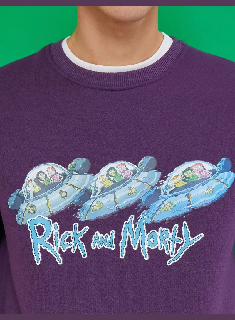 كوتون Rick and Morty Sweatshirt Licensed Printed