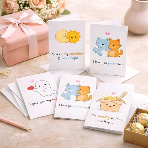 Brandian Cute Illustrated Notecards – 12 Blank Doodle Greeting Cards with White Envelopes | Perfect for Thank You, Love & Everyday Notes - Image 5