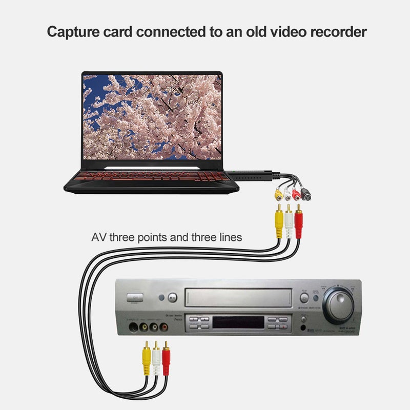 محول VHS إلى رقمي محول فيديو USB 2.0 بطاقة التقاط الصوت صندوق VHS محول VHS وVCR وتلفزيون إلى رقمي يدعم ويندوز 7/8/10 - Image 5
