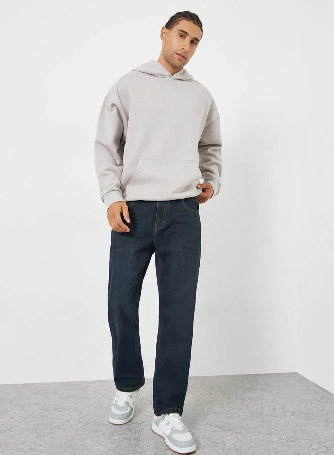 ستايلي بنطال جينز قصة عادية غسيل داكن