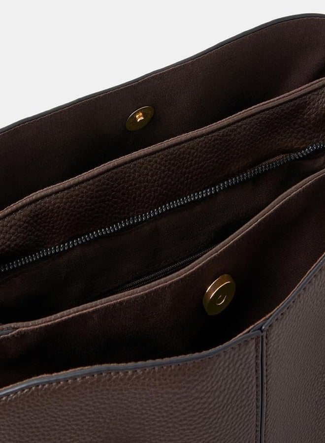 أكسيسورايز حقيبة كتف نسائية من الجلد الصناعي بحزام منسوج من أكسسورايز لندن | حقيبة يد واسعة للاستخدام اليومي مع حزام قابل للفصل | حقيبة يد أنيقة للمكتب والسفر - Image 5