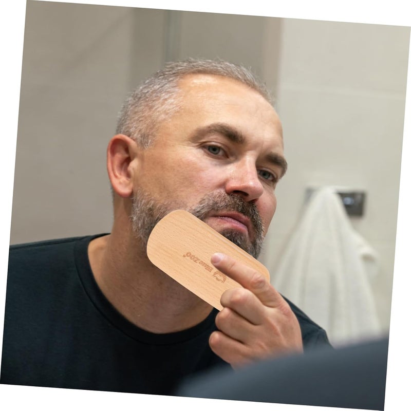 فرشاة لحية خشبية للرجال من فالكلود للتنظيف والعناية بحجم السفر - Image 5