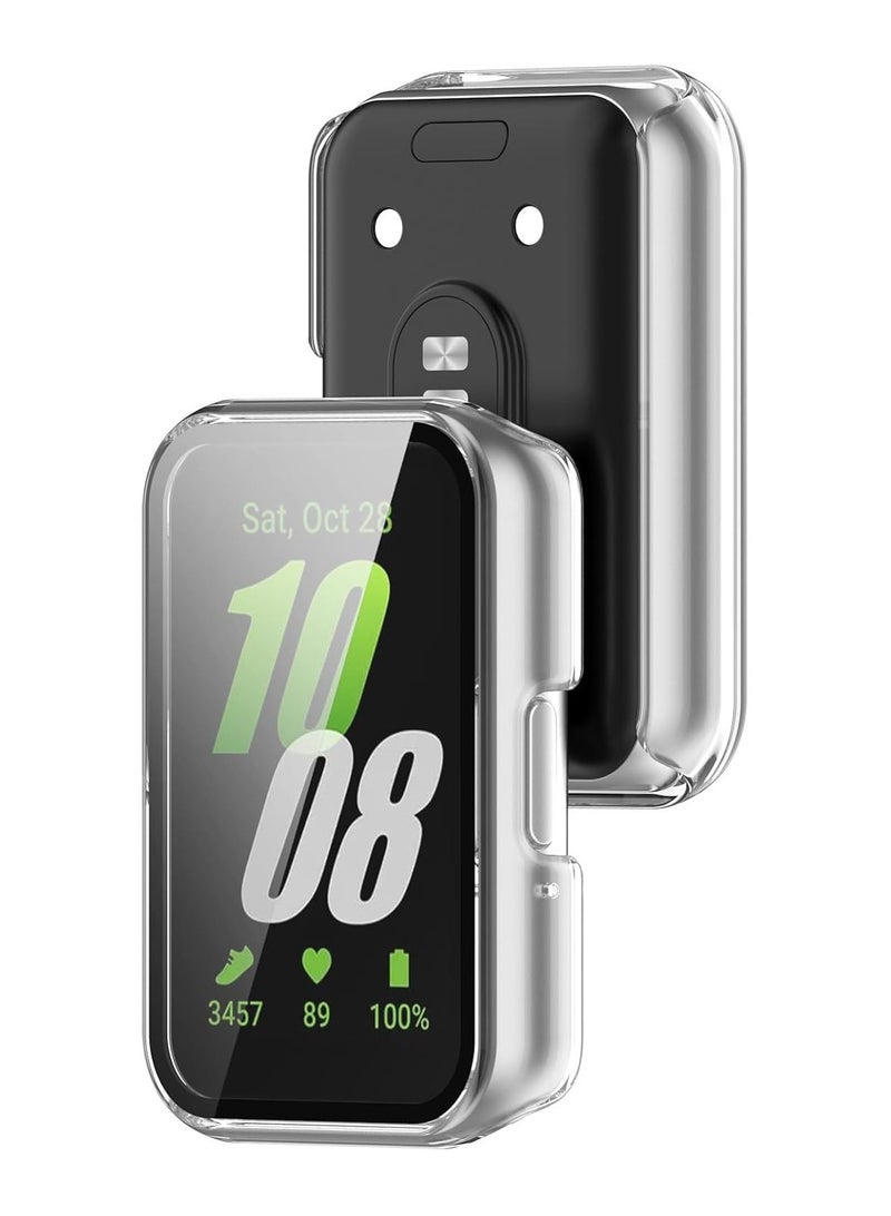 HablTech 2 Pcs Protective Case Suitable for Samsung Galaxy Fit 3 Case Hard PC Case with Tempered Glass Screen Protectors Full Protective Cover(Clear+Black) - Image 3