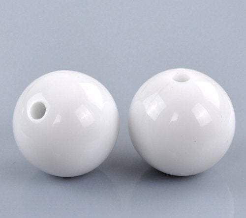 Craft Making Shop 100 Round White Acrylic Beads 16mm Diameter with 2.4mm Hole - Image 5