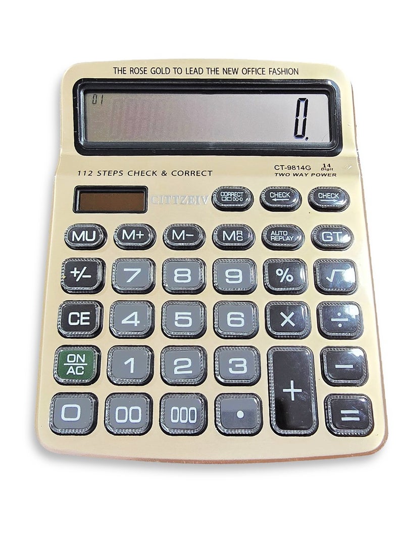Generic - Dual Power Scientific Calculator CT-9814G with Large 14-Digit LCD Display - Image 1