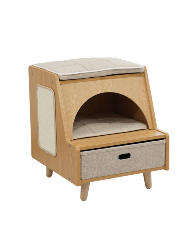 Catry Bedside Box Cat House with Scratcher 45x50x53.5cm