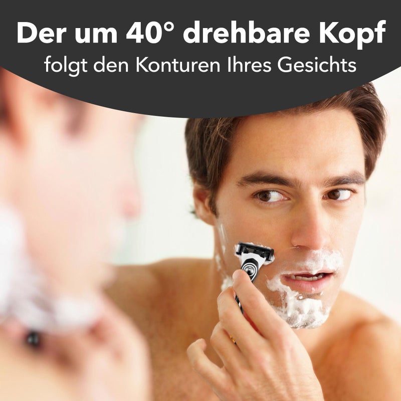 BIC Hybrid 5 Flex Refillable Men's Razor, 1 Weighted Handle and 10 Nano-Tech Titanium 5-Blade Refills with Precision Blade - Bundle of 1+10 - Image 5