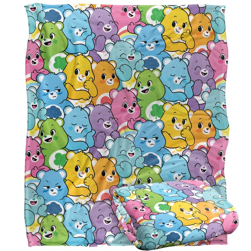 Care Bears Blanket 50 x 60 Very Many Bears Pattern Silky Touch Super Soft Throw Blanket