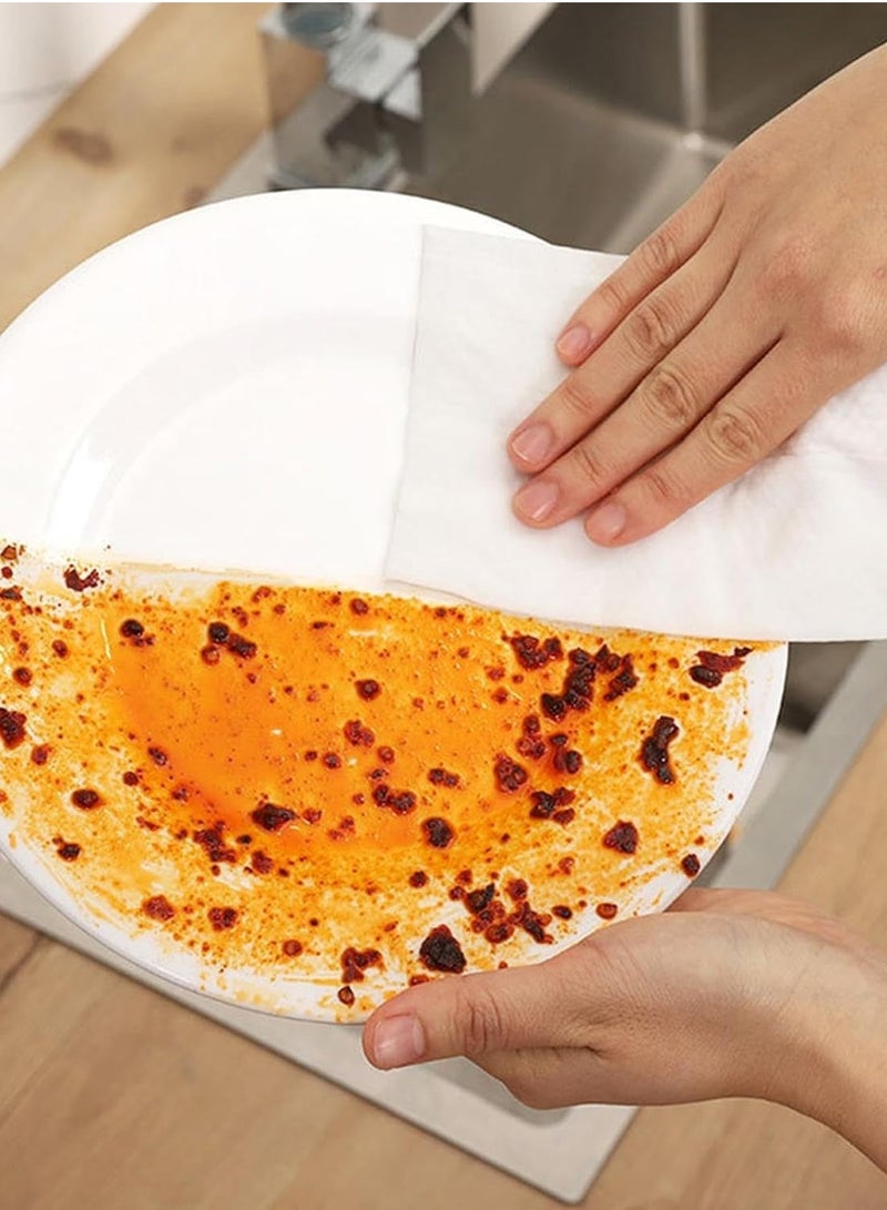 مناديل دهون مطبخ مبللة للاستعمال مرة واحدة 80 منديل- مناديل مطعم قوية لإزالة الشحوم والبقع الغذائية وتنظيف الطاولات الزجاجية المبللة - Image 4