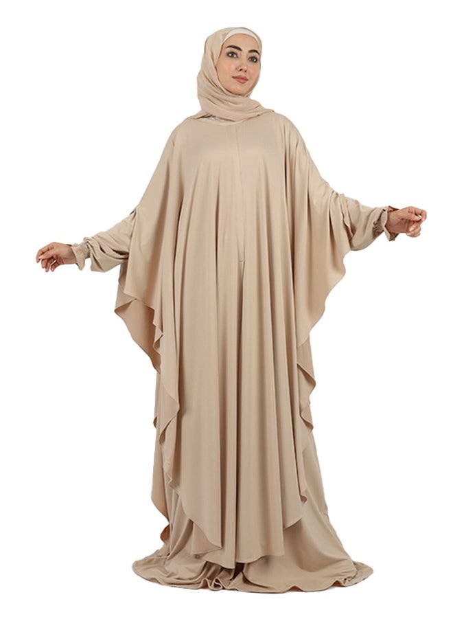 زمرد ثوب صلاة توينز كريب ليكرا عملي مع غطاء الرأس من زمرد فاشون  - Image 2