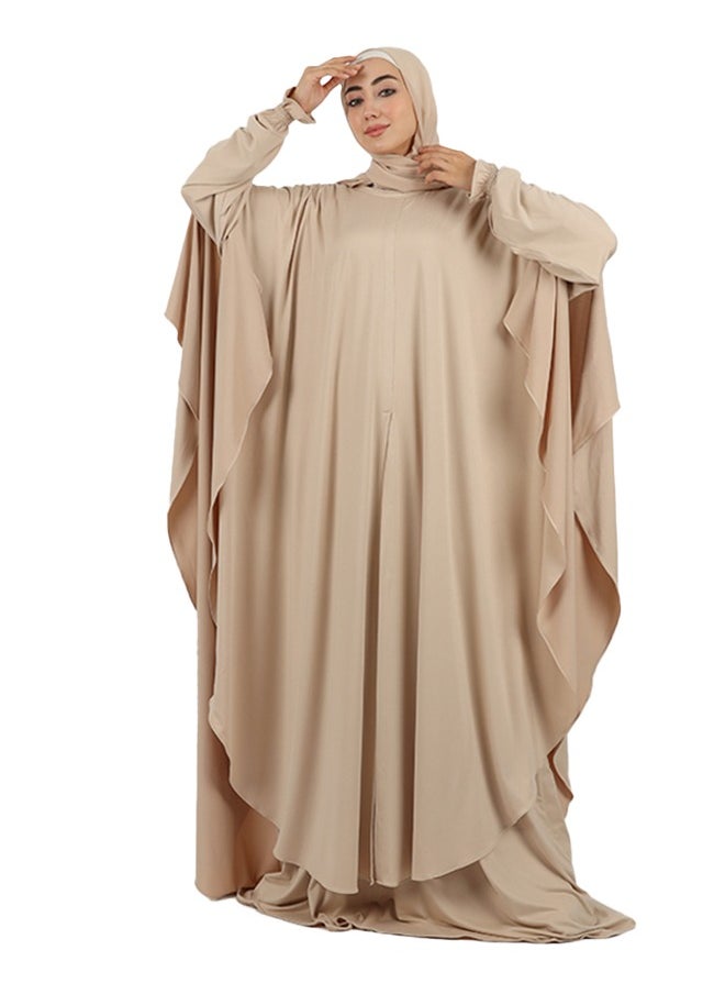 زمرد ثوب صلاة توينز كريب ليكرا عملي مع غطاء الرأس من زمرد فاشون  - Image 3