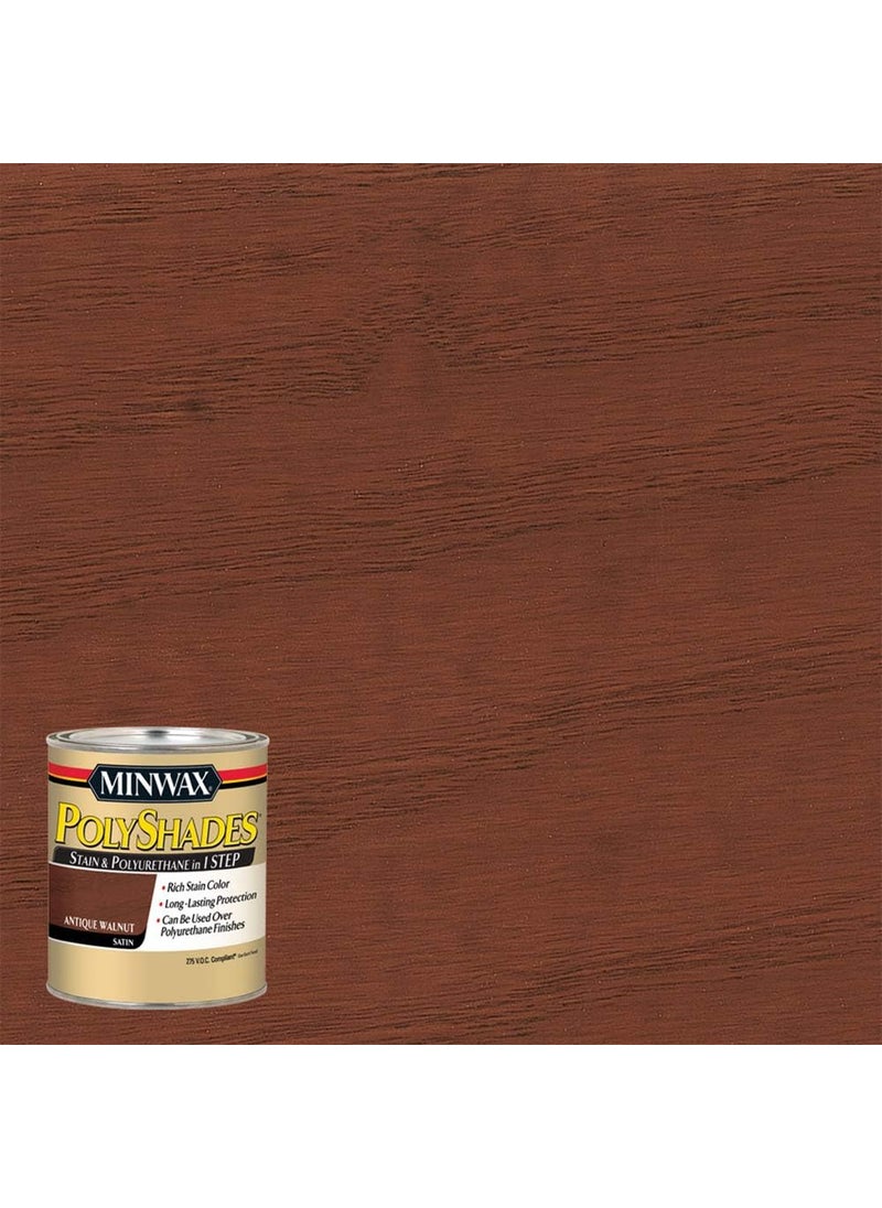 Minwax Minwax 219404444 Polyshades  Stain  Polyurethane in 1 Step 275 VOC 12 pint Antique Walnut Satin  - Image 2
