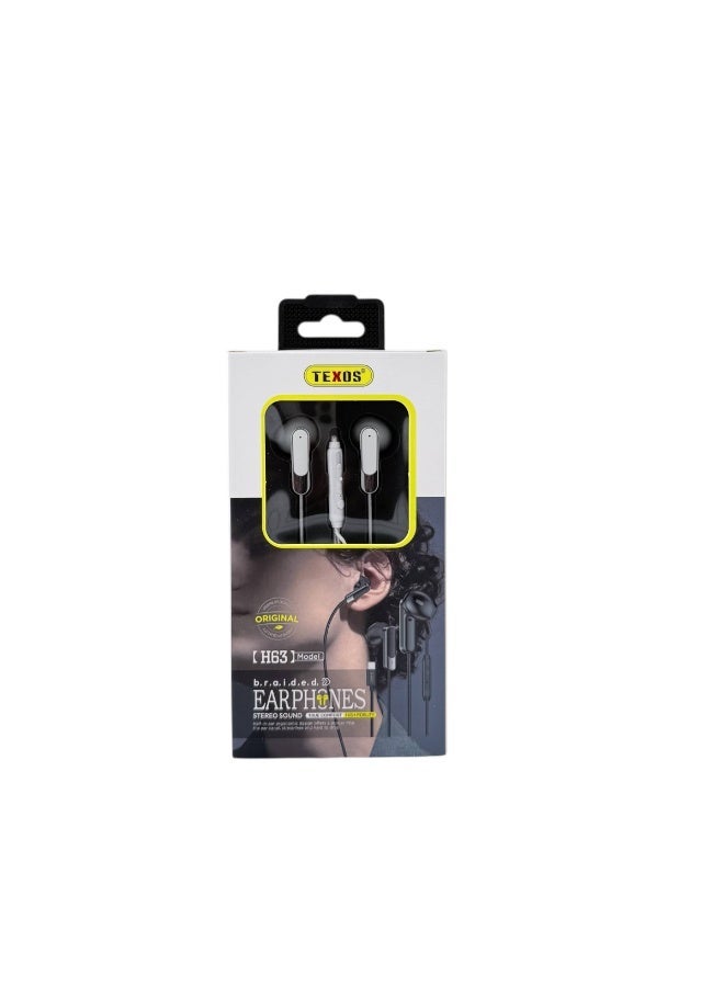 تيكسو Texos H63 Braided Wired Earphones with USB-C Connector - Image 2