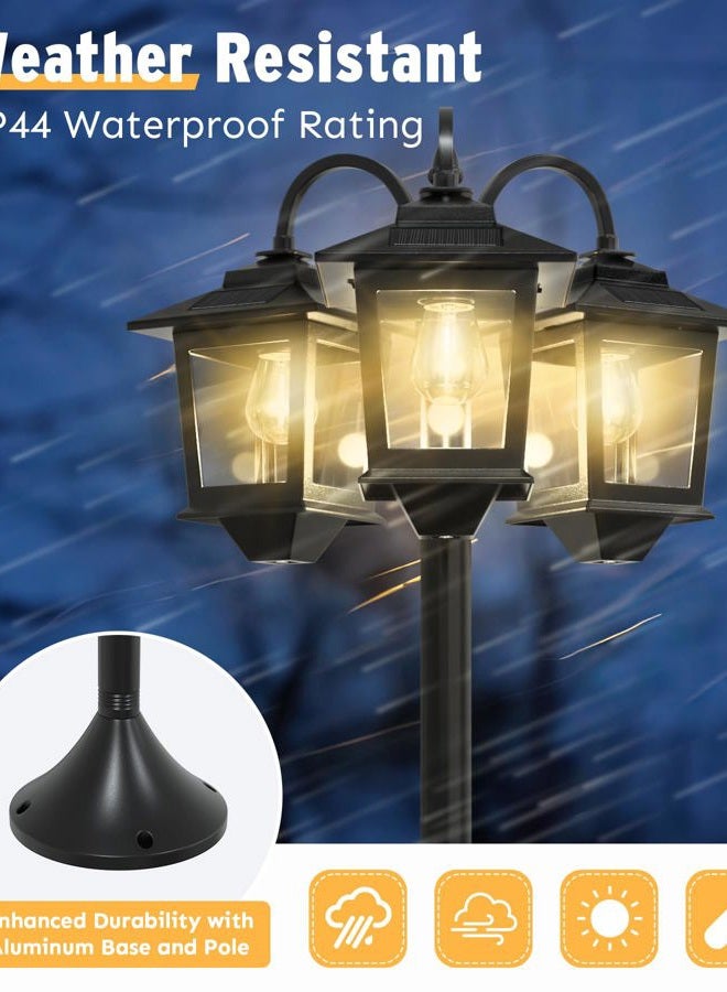 Joyoowild 73" Solar Lamp Post Light, Aluminum Solar Light Posts for Outside Waterproof, 90Lm Outdoor Lamps for Patio, Backyard, Front Porch Decor, Warm White, Replaceable Bulb - Image 4