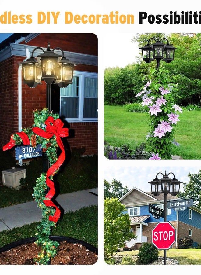 Joyoowild 73" Solar Lamp Post Light, Aluminum Solar Light Posts for Outside Waterproof, 90Lm Outdoor Lamps for Patio, Backyard, Front Porch Decor, Warm White, Replaceable Bulb - Image 5