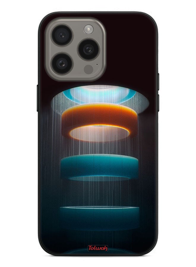 Tolwak Apple iPhone 15 Pro Protective Case Cover Rings Art Pattern - Image 2