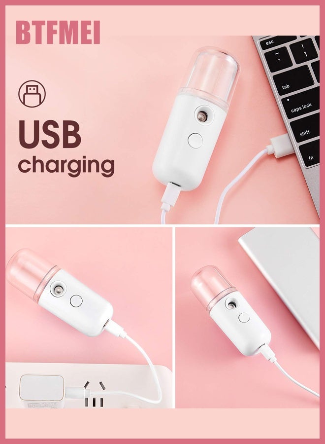 BTFMEI 4 PCS Facial Steamer, Nano Mist Sprayer 30ml Portable Mini Facial Mister USB for Lash Extensions, Skin Care, Makeup(Black, Red, Blue, White) - Image 4