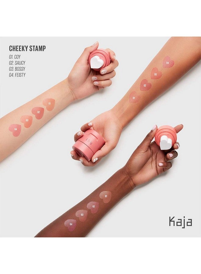 Kaja Blush - Cheeky Stamp | Gift, 7 Shades, Buildable & Blendable Shade with Heart-shaped Applicator, Rosy Finish, 04 Feisty, 0.17 Oz - Image 5