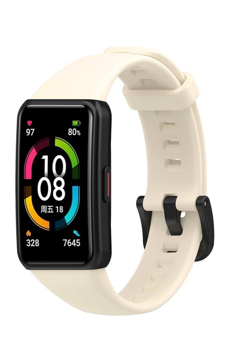 Huawei Band 6 & Honor Band 6 Sport Silcon Strap - Off-White - Image 3
