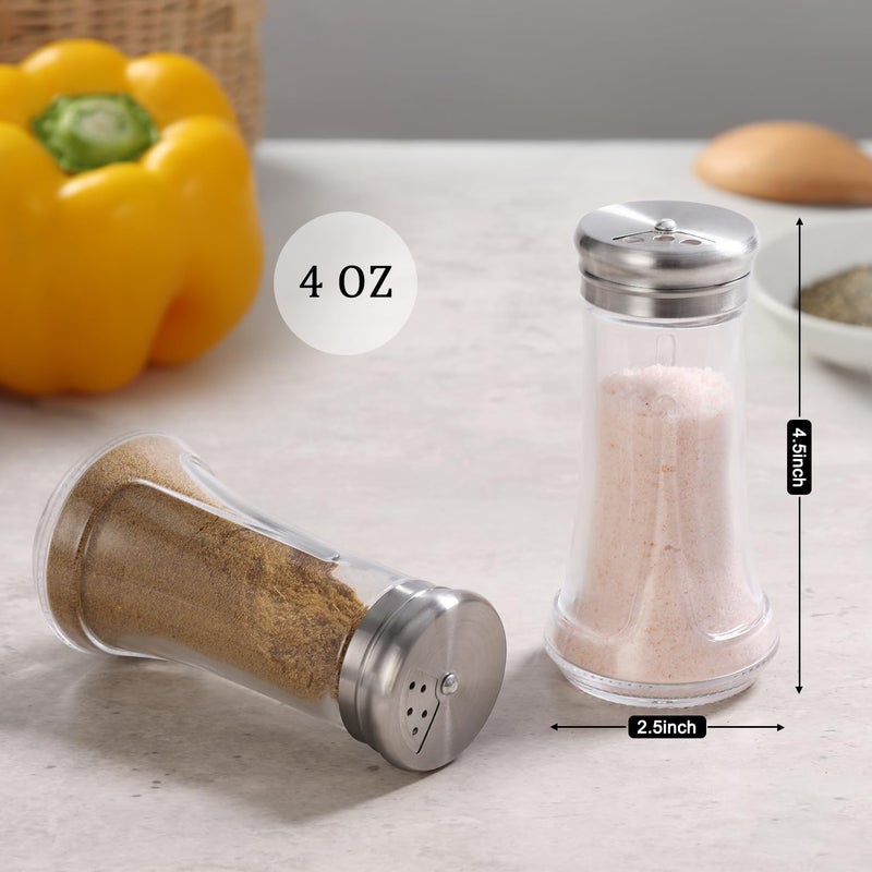 Neodaco Glass Salt and Pepper Shakers Set by Neodaco, 4 OZ Salt Shaker with Stainless Steel Lid, Modern Kitchen Decor for Home, Restaurant - Image 3