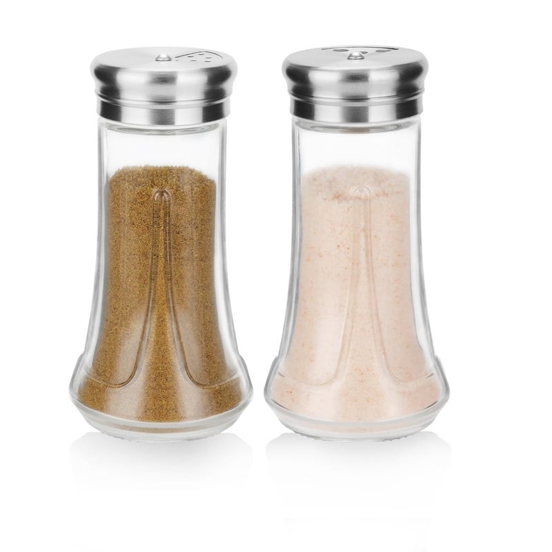 Neodaco Glass Salt and Pepper Shakers Set by Neodaco, 4 OZ Salt Shaker with Stainless Steel Lid, Modern Kitchen Decor for Home, Restaurant - Image 1
