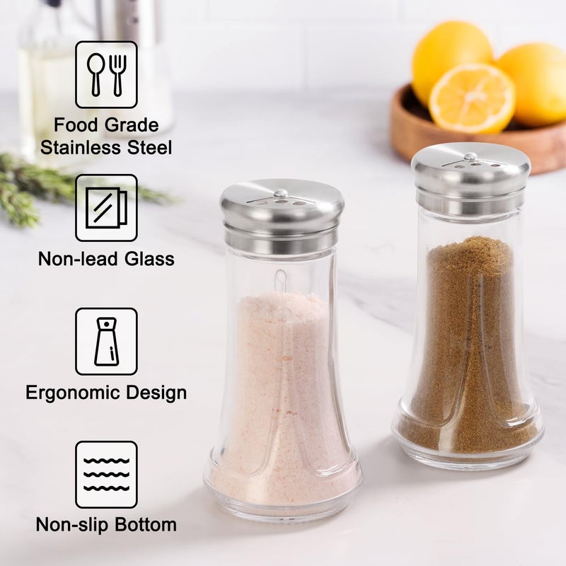 Neodaco Glass Salt and Pepper Shakers Set by Neodaco, 4 OZ Salt Shaker with Stainless Steel Lid, Modern Kitchen Decor for Home, Restaurant - Image 4