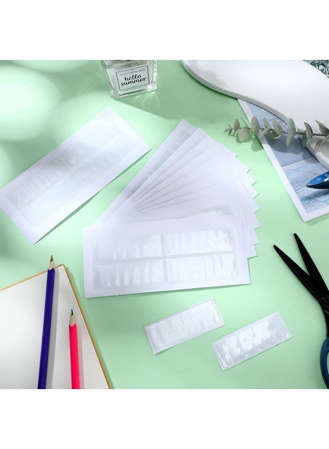 Meanplan Selfadhesive Label Holders Shelf Tag 3 X 1 Inch Self Stick Index Card Pockets Clear Plastic Shelf Tag Long Side Open Price Tag For Supermarket Bookshelf Mailbox Business Library Students (100 Pcs) - Image 4