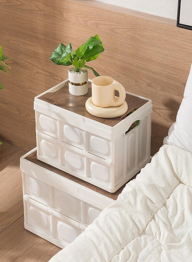 Yorten storage Camp Box with wooden lid for Outdoor Camping, Portable Foldable Clothes Organiser Outdoor Home Storage Organizing Moving Box for Office, school,bed and living room - Image 5