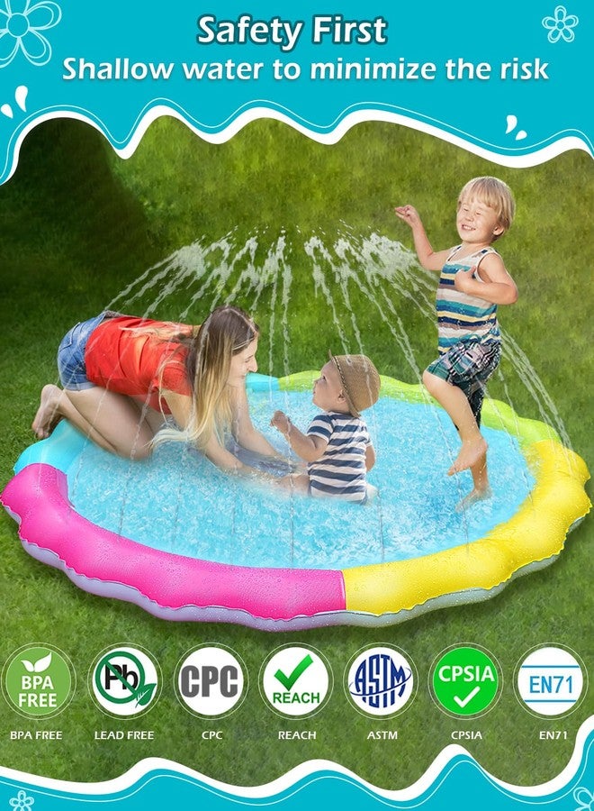 Jasonwell Splash Pad Sprinkler for Kids Splash Play Mat Outdoor Water Toys Inflatable Splash Pad Baby Toddler Pool Boys Girls Children Outside Backyard Dog Sprinkler Pool Age 1 2 3 4 5 6 7 8 9 XL - Image 3