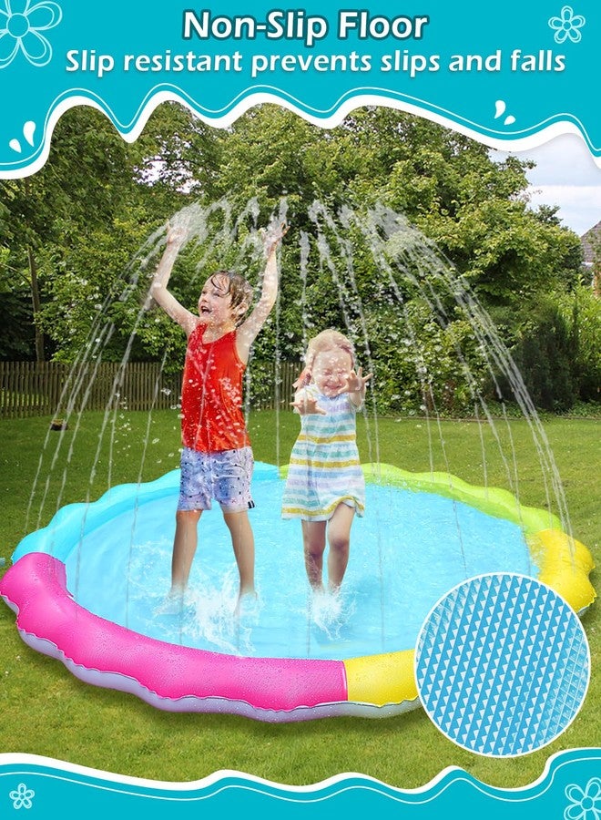 Jasonwell Splash Pad Sprinkler for Kids Splash Play Mat Outdoor Water Toys Inflatable Splash Pad Baby Toddler Pool Boys Girls Children Outside Backyard Dog Sprinkler Pool Age 1 2 3 4 5 6 7 8 9 XL - Image 2