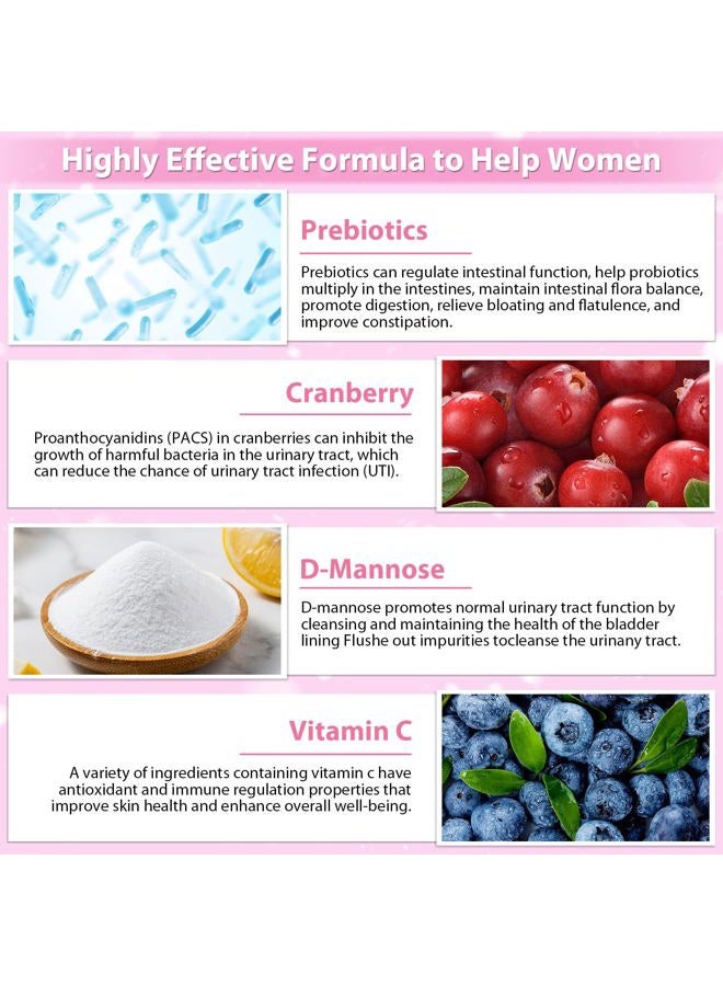 KFG مسحوق البروبيوتيك للنساء، مع 120 مليار وحدة تشكيل مستعمرات، 20 سلالة، 3 بروبيوتيك عضوي، توت بري، إنزيمات هضمية وD-مانوز، لتعزيز المناعة، الهضم، صحة الأمعاء، المهبل والصحة البولية، 40 عبوة - Image 3