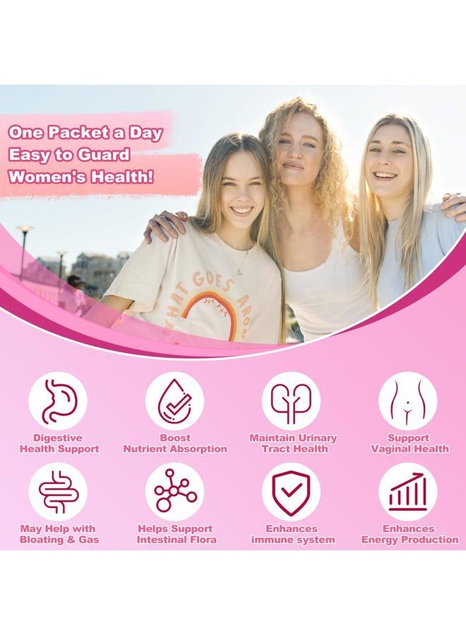 KFG Women's Probiotic Powder, with 120 Billion CFUs, 20 Strains, 3Organic Prebiotics, Cranberry, Digestive Enzymes & D-Mannose, for Boost Immune, Digestive, Gut, Vaginal & Urinary Health, 40 Packets - Image 3
