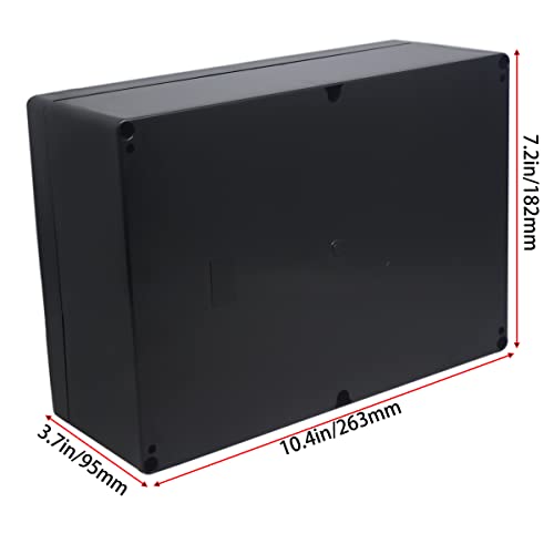 YETLEBOX Watertight Junction Box, IP67 Waterproof Project Box Durable ABS Plastic Electronic Enclosure Case for DIY Electrical Project Black 10.35" x 7.17" x 3.74"(263 x 182 x 95 mm) - Image 2