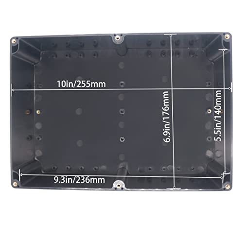 YETLEBOX Watertight Junction Box, IP67 Waterproof Project Box Durable ABS Plastic Electronic Enclosure Case for DIY Electrical Project Black 10.35" x 7.17" x 3.74"(263 x 182 x 95 mm) - Image 5
