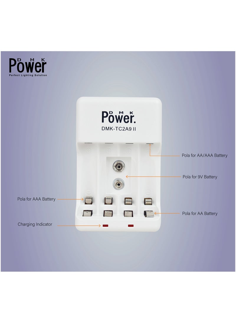 DMK Power DMK Power 8pcs AA 2800mAh 1.2v NIMH Rechargeable Batteries with TC2A9 II AA AAA 9V Battery Charger - Compact and Efficient used for Home and Travel Use…… - Image 3