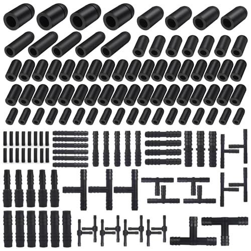 Easily 115PCS Nylon Vacuum Connectors 63 PCS Assorted Vacuum Plugs Hose End Caps Assortment Kit Black - Image 1