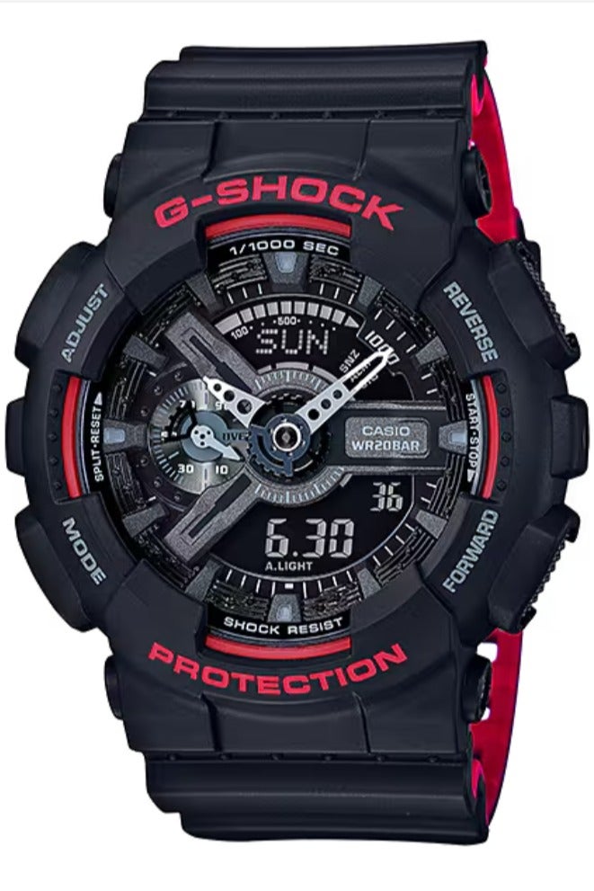 CASIO Men's G-Shock GA110HR-1A Black Rubber Quartz Sport Watch  - Image 1