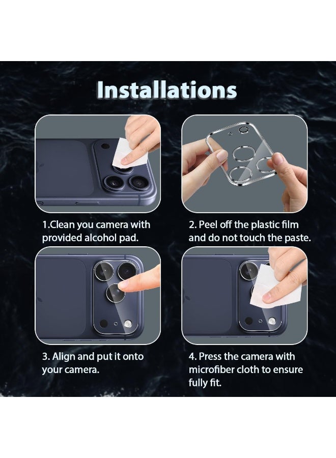 For iPhone 17 Pro Max 6.9-Inch Camera Lens Protector - Ultra HD Tempered Glass Camera Len Protection Cover [Case Friendly] [Scratch-Resistant] [Night Shooting Mode], Transparent - Image 3