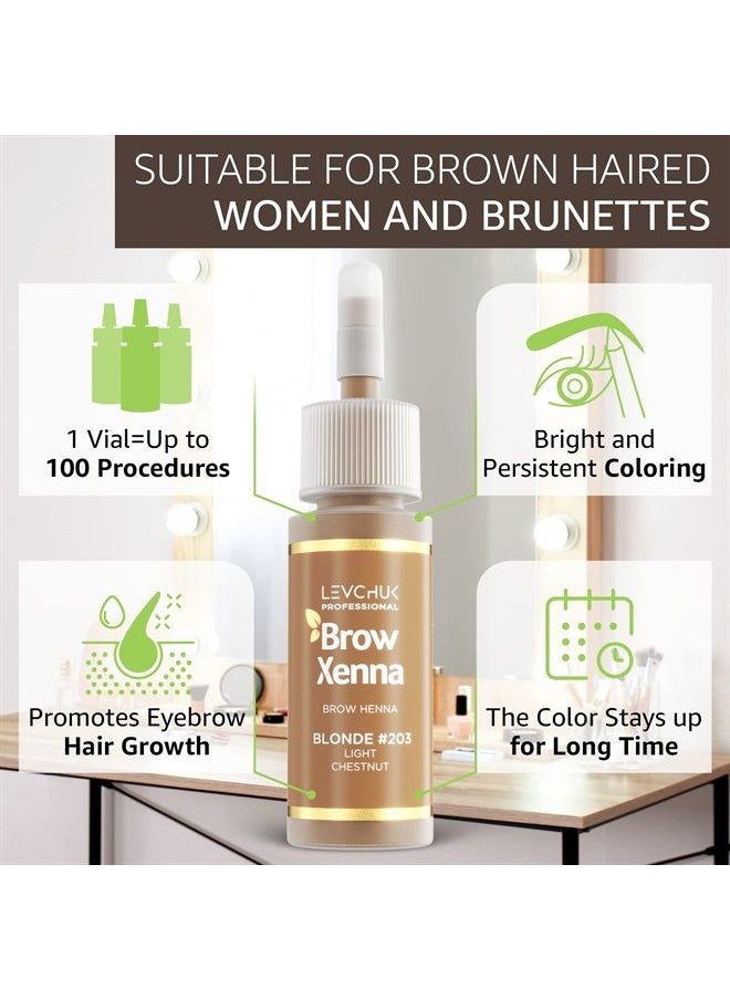 BrowXenna - Purely Natural Eyebrow Henna To Dye Tint And Stimulate Growth Brows To Make Semi Permanent Waterproof Brow Tint (204) - Image 1