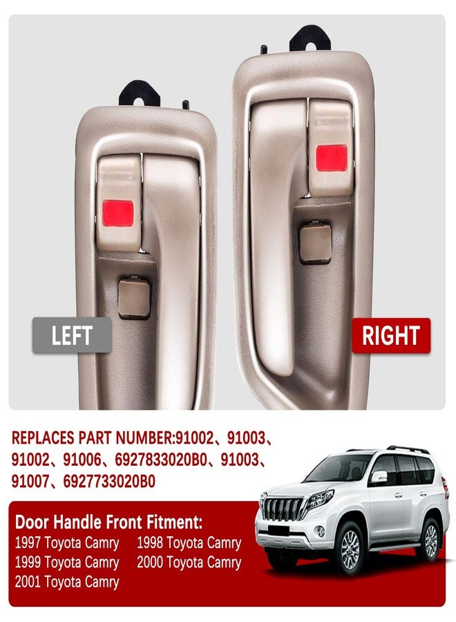 FAERSI 2Pcs Inside Interior Door Handle Front Rear Driver & Passenger Side Replacement for 1997 1998 1999 2000 2001 Toyota Camry Beige/Tan - Image 4