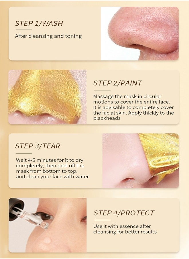 QANZIRE - 24K Gold Snail Tearing Mask-Deep Ceansing & Tighten Pores Gold Peel,Lifts, Soothes & Hydrates Skin For Luminous Finish 50g - Image 1