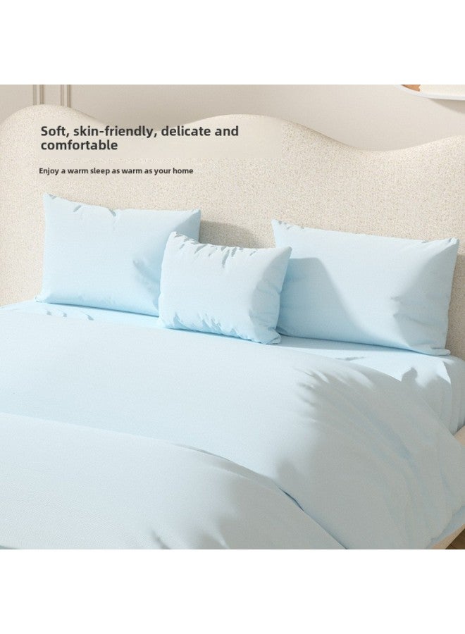 Disposable Bed Sheet Quilt Cover Pillowcase Bed Hat Double Four-piece Set Travel Hotel Dirty-separated Sterilized Non-washable Bedding-Color:Sakura Powder-Specifications:Three Piece Set  - Image 2