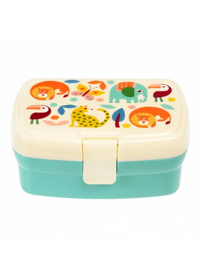 Rex London Wild Wonders Lunch Box with Tray – Animal-Themed Kids Lunch Box with Built-In Tray – Durable and Reusable for Everyday Use - Image 2