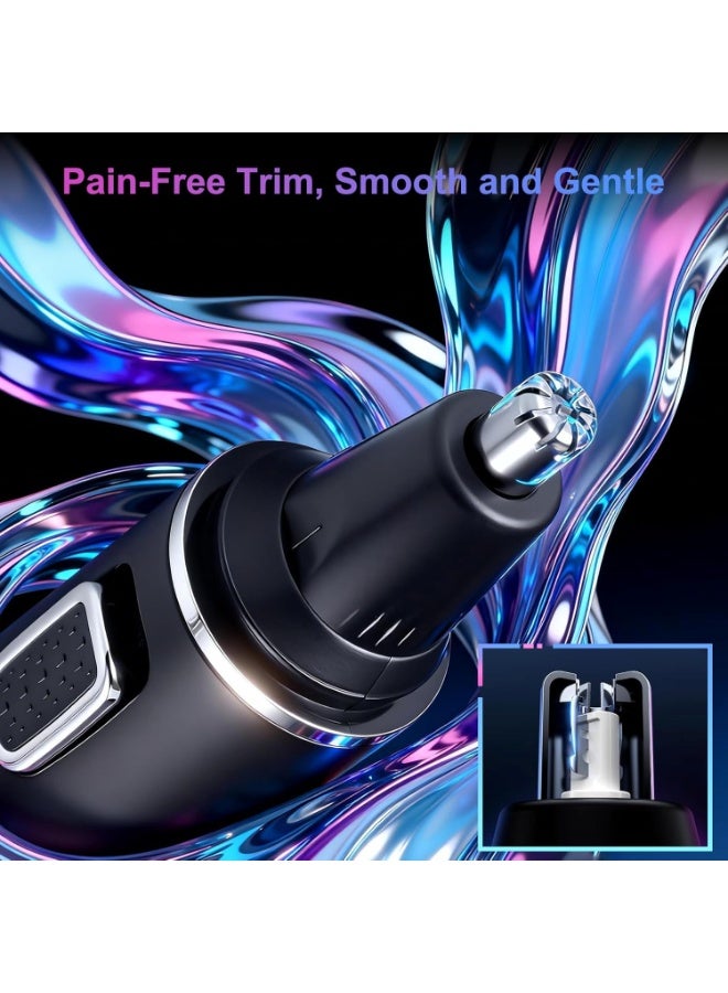 Nose Hair Trimmer for Men,Rechargeable Ear and Nose Trimmer,2 in 1 Painless Professional Eyebrow & Facial Hair Trimmer with IPX7 Waterproof Dual Edge Blades (Black) - Image 3